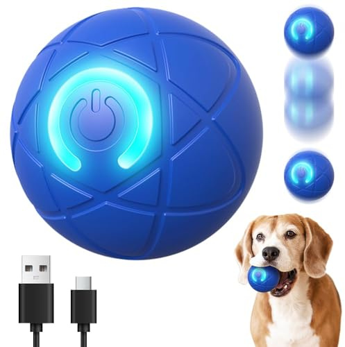 Catnat Interaktives Hundespielzeug Ball, 2026 Neu Scrollen Hundespielzeug Intelligenz Hundeball, Elektrisch Hunde Spielzeug Interaktives Spielzeug für Katzen Hunde (Blau)