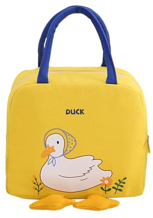 Insulated Thermal Lunch Box - Cartooned Lunch Bag | Tiffin Box with Smooth Zipper, Insulated Tote with Wear-Resistant Cloth, Food Bags, Portable Snack Holder for Work School Picnic and Travel