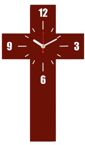 Wxqbjtam Reloj de Pared con Crucifijo, Reloj Decorativo Nórdico para Oficina O Habitación Infantil.