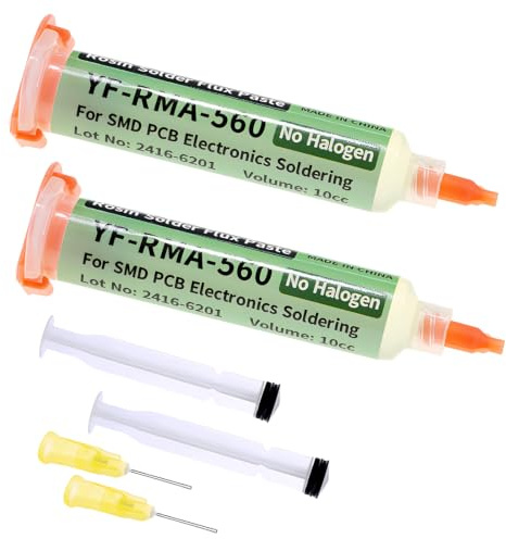 FUHAMJ Flussante per Saldatura No-Clean Senza Piombo a Base di Rosin,RMA-560, 2 Pezzi Kit,per Saldatura di Telefoni, BGA, SMD, PCB,Riparazione Elettronica,10ML