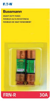 Bussmann FRN-R-30 Amp Brass 250-Volt Fusetron Dual Element Time-Delay RK5 Cartridge Fuse