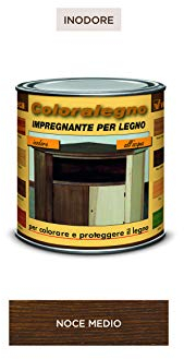 Veleca COLORALEGNO Noce Medio - ml.250 - IMPREGNATE INODORO ALL'ACQUA