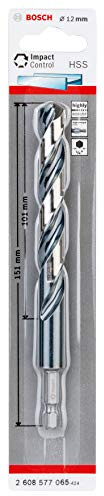 Bosch Professional 1x Impact Control HSS Spiralbohrer (für Metall, 12 x 101 x 151 mm, Zubehör Schlagbohrmaschine)