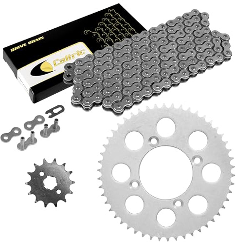 Caltric Drive Chain & Sprockets Kit Compatible with Honda Xr100R 1985-2003 / Crf100F 2004-2013