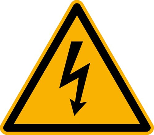 Aufkleber Warnung vor elektrischer Spannung 12 Stück 50mm W012