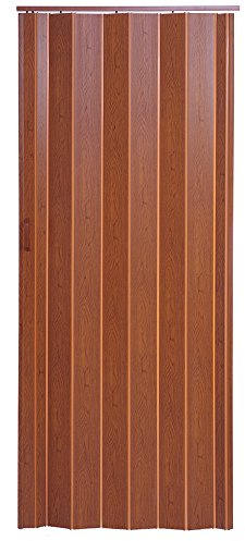 WEIBO PVC Concertina Accordion Folding Door Washable Magnetic Catch Amelia Brown Gloss 6MM