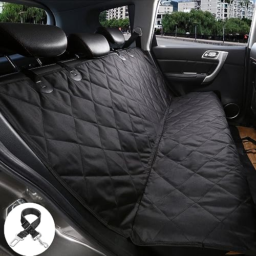 Unictop Dog Car Seat Cover Back Waterproof Pet Seat Cover,Scratch Proof & Nonslip Back Seat Protector Black Dog Travel Hammock Machine Washable For Most Cars/SUVS (Universal Size)