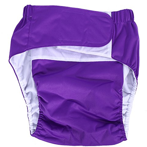 Erwachsene Windel -1PC waschbar adjuatable Stoffwindel wiederverwendbare Erwachsenen Windel atmungsaktiv Inkontinenz Windel Hose 6 Farben(lila)