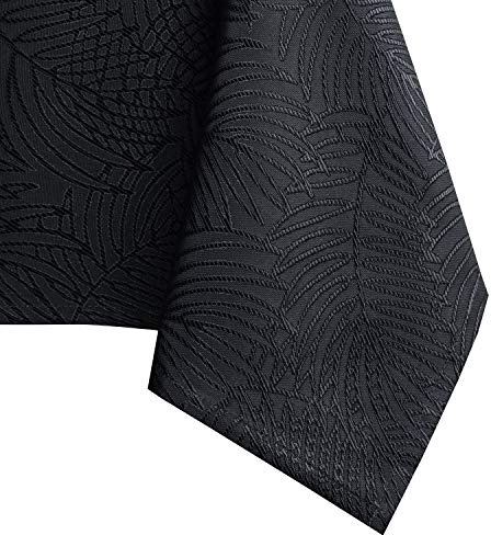 AmeliaHome 80x80 cm Tischdecke Tischtuch Tafeldecke Fleckschutz Gaia | Lotuseffekt Abwaschbar Wasserabweisend Ornament Schwarz