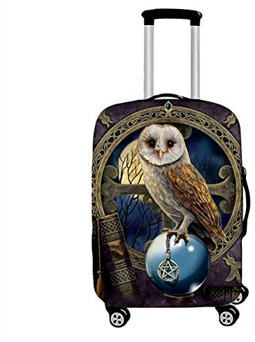 Elastisch Kofferhülle, DOTBUY 3D Reise Kofferschutzhülle Gepäck Cover Reisekoffer Hülle Schutz Bezug Schutzhülle Waschbare Reisetasche Kofferbezug (Eule,XL (30-32 Zoll))