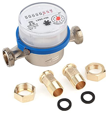 Cold Water Meter 15Mm 1/2 Water Meter For Cold Water Garden Home Plastic Cold Water Meter Single Water Dry Table Measuring Tools For Garden & Home Usage