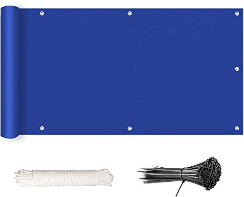 ROBAG Brise Vue Pas Cher, Balcon Résistant aux intempéries, Facile a accroché sans Plies pour Balcon/Patio/Jardin/Grillage, 145x650cm, Bleu