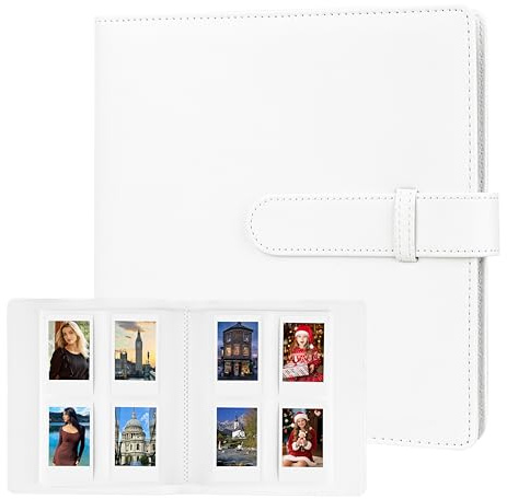 256 Pockets Photo Album for Fujifilm Instax Mini Camera, Polaroid Camera, Leather Cover, Photo Album for Instax Mini 12 11 9 40 41 99 8 EVO LIPLAY Instant Camera, 2x3 Photo Albums for Christmas, White