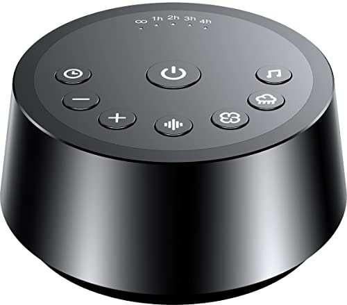 Color Noise Machine sonore avec 25 sons apaisants - Machine à bruit blanc - 32 niveaux de volume - 5 minuteries et 4 catégories de son - Fonction mémoire - Pour la maison, le bureau et les voyages