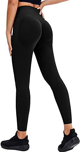 RIOJOY Scrunch Butt Leggings Damen Hoch Taille Blickdicht Sportleggings Po Push Up Yoga Leggins