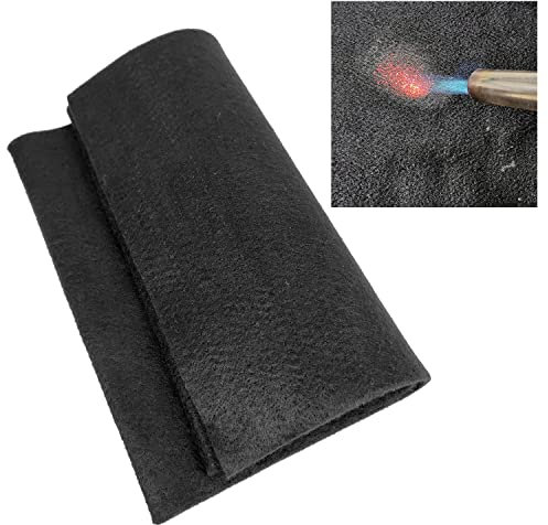 Buraku Manta de soldadura ignífuga, resistente al calor hasta 982.2 °C, material de tela ignífuga, fieltro de carbono para soldadores, fontaneros cortables (2, 12 x 26 pulgadas)