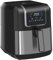 HOMCOM 6.5L Air Fryer, 1700W Air Fryer Oven with Digital Display, Rapid Air Circulation, Adjustable Temperature, Timer and Nonstick Basket for Oil Less or Low Fat Cooking, Black and Grey