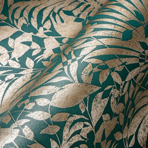 A.S. Création Tapete Pflanzen Grün Gold THE BOS 388311 Vliestapete Tapete Floral 10,05 m x 0,53 m Made in Germany