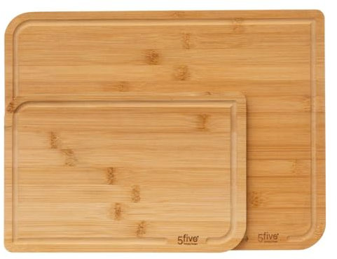 5five - lot de 2 planches à découper bambou