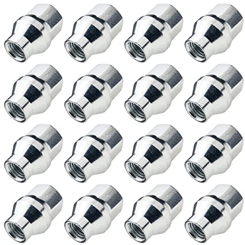 Skaftmuttrar M12x1,25 16-pack, 6mm skaft, fälgmuttrar SW19 | Hjulmuttrar med 6mm skaft, gänga M12x1,25, nyckelvidd 19mm, 16 stycken