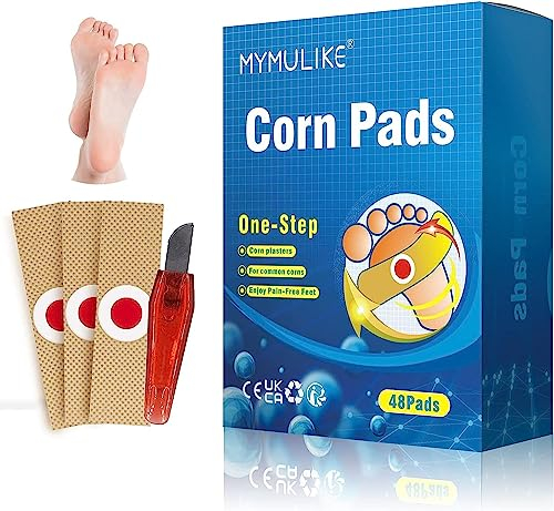 Anti Cors Pieds, Anti-Verrues, 48 PCS Pansements Cors aux pieds, Corn Remover, Pansements Pour Enlever Les Cors et Les Callosités, Protège Contre la Pression et la Friction Pour Soulager la Douleur