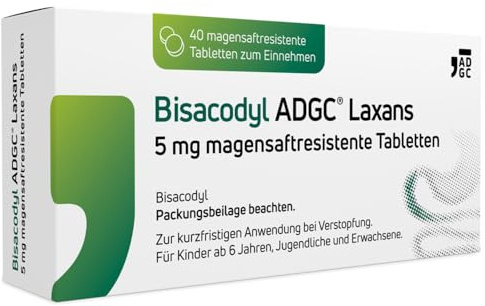 BISACODYL ADGC Laxans – 40 St - Abführmittel bei Verstopfungen für erleichterten Stuhlgang - wirksam und gut verträglich – Stuhlweichmacher - Darmbewegung wird angeregt – planbare Erleichterung