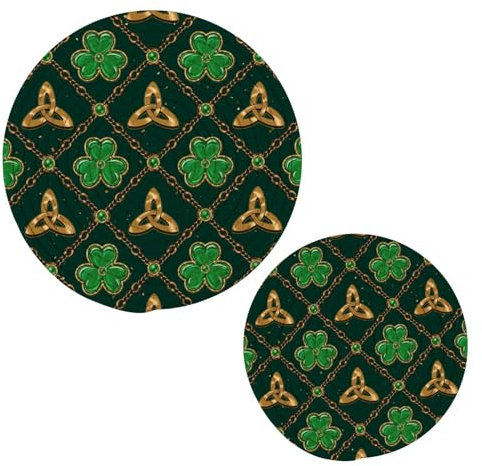Kcldeci Topfuntersetzer, rund, gewebtes Topflappen-Set aus Baumwolle, geflochten, Tischmatten zum Kochen und Backen, 2-teiliges Set