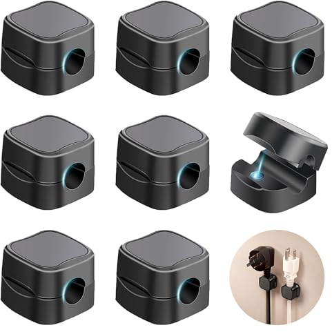 Kabel halter, Kabelhalter Schreibtisch, 8 stück Magnetic Kabelhalterung - USB Starke Magnetic Cable Holder Desk für Zuhause, Ladekabel Halterung für Zuhause, Büro