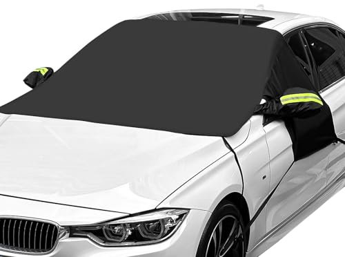 Azyvum Telo Antigelo per Parabrezza Auto, Copriauto Anteriore e Specchietto Laterale, Contro Neve, Ghiaccio e Gelo per la Maggior Parte dei Veicoli