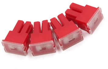Partuto 4pcs 32V 50A Red Plastic Casing Female PAL Cartridge Fuse | for Auto Car Vehicle, Replacement