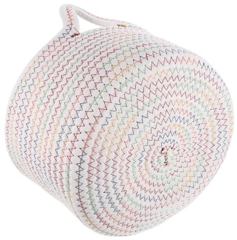 IWOWHERO Woven Cotton Rope Aufbewahrungskorb Mit Katzenohren Großes Dekoratives Design Für Spielzeug Kosmetik Und Alltagsgegenstände Leicht Tragbar Mit Handgriffen Für Kinderzimmer Und