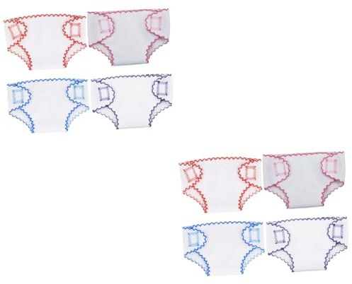 BCOATH 8pcs Doll Diapers Reusable Doll Underwear Underpants for Girls Clothes Accessories
