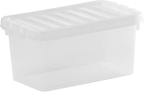 3x AUFBEWAHRUNGSBOX 2,6L Deckel 24x14x12cm transparent klar Kunststoff Box