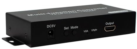 NPXUAMTJ Adaptador de puerto YPbPr/VGA a HDTV con doble entrada y botón fácil de usar, soporta salida con múltiples resoluciones