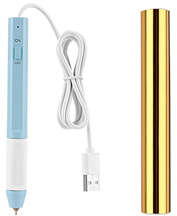 BAOFALI Hot Heated Foil Pens & Hot Foil Roll Set for Card Making Craft Scrapbooking with USB Cable DC5V Write, Draw, Trace, and Stencil Your Way to Shiny Foiled Beauty Using The Hot Foil Pen (0.8MM)