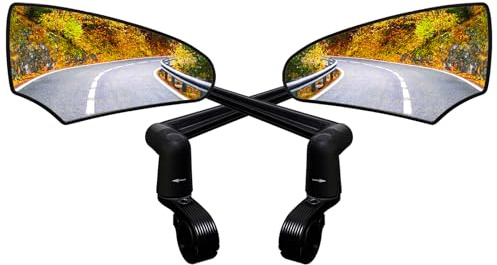 Homieway Fahrradspiegel,2 Stück Neuer Klappbarer Fahrrad Rückspiegel,Spiegelhebel Einstellbar,HD Fahrrad spiegel aus Echtglas,360°Drehbarer Großer E-scooter Spiegel für E-bike Lenker Links und Rechts