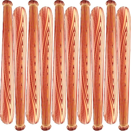 Aufblasbarer Baseballschläger Holzmuster aufblasbar für Karneval Pool Sommer Strand Geburtstag Baseball Party Gastgeschenk, 20 Stück, 80 cm