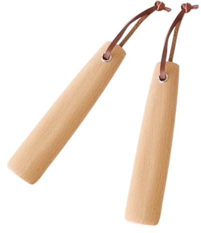 Veemoon 2pièces Pied à Chaussure Bois à Manche Court Lot Boucle De Suspension Pour Enfiler Chaussures Facilement Adapté Hommes Femmes Garçon Fille
