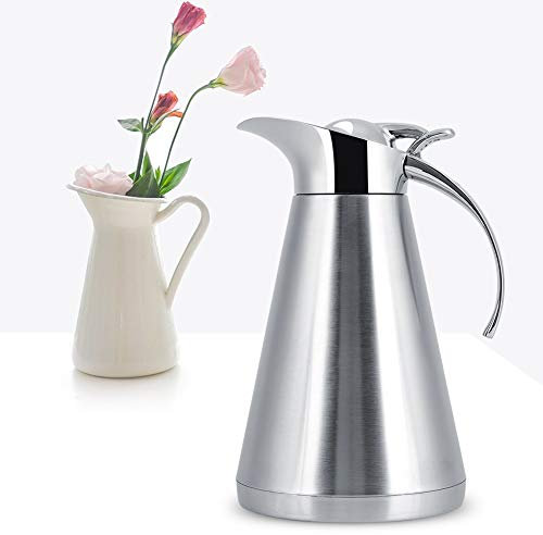 ZJchao Bruciatore d'acqua, 1L in Acciaio Inossidabile tè da tè Isolamento a Vuoto Isolamento Termo Brocca Dispenser Brocca Ghiacciata con Lanciatore con Coperchio per Succo di Latte Bevanda caffè