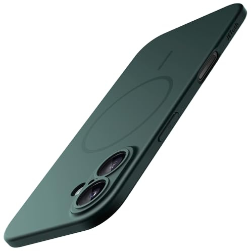 JETech Magnetische Dünn Hülle für iPhone 17 6,3 Zoll, Kompatibel mit MagSafe, Ultra Slim Leicht Minimalistische Handyhülle mit Matt Finish und Vollständig Kameraschutz (Nachtgrün)