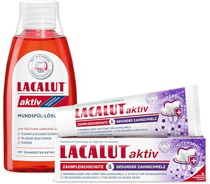 LACALUT Zahnschmelzschutz Bundle – Zahnpasta & alkoholfreie Mundspülung für starken Zahnschmelz und gesundes Zahnfleisch – schützt, pflegt und erfrischt