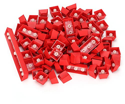 Ausla Capuchons de Touches PBT, Capuchons de Touches de Clavier Colorés Résistants à l'huile de Conception Ergonomique, Ensemble de 108 PBT pour Les Jeux de Clavier Mécanique (Rouge)