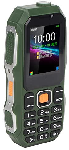 Fockety Mini Three Proof Mobile Phone with Strong Flashlight for Elderly, Easy to Use Cell Phone for Senior (Green)