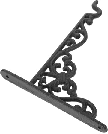 Veemoon Soporte de Hierro Forjado para Macetero de Pared Negro Gancho Colgante Resistente para Plantas y Cestas Soporte Decorativo Vintage para Jardín Interior y Exterior