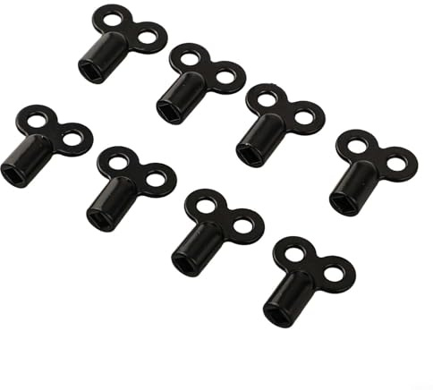 8PCS Radiator Bleed Key Set,Zinc Alloy Heating Vent Keys 5mm Square Socket Operation Noise Reduction Versatile Fit Stable Performance