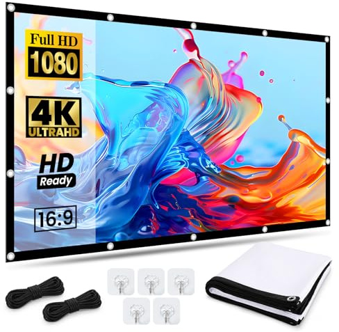 CEYOME Outdoor Projector Screen, 120 Inch Milk Silk Screen