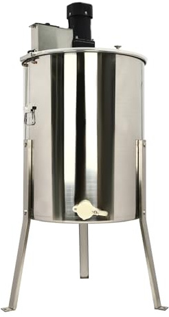 Essoreuse à miel électrique 140 W en acier inoxydable tangentiel extracteur de miel avec couvercle en acrylique sortie de miel extracteur de miel accessoire apiculteur pour extraction du miel en nid