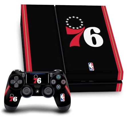 Head Case Designs Officially Licensed NBA Retro Design Philadelphia 76ers Logo Vinyl Sticker Gaming Skin Decal Cover Compatible With Sony PlayStation 4 PS4 Console and DualShock 4 Controller Bundle