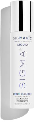 Sigma SigMagic Brushampoo Liquid | 4-Ingredient Formula With Coconut and Palm Oil; Deeply Cleanses Dense Brushes & Blenders, Removes Pigment, Gentle On Hands