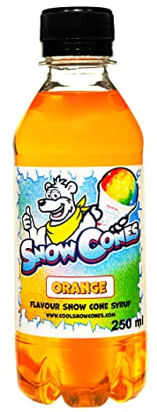 Slush Snow Cone Syrup - Compatible with ALL Slush Puppy Machines 250ml Bottles Pick Your Flavour (Orange)